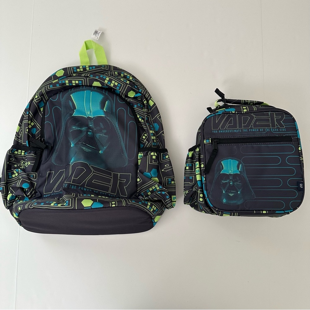 GAP Kids Darth Vader Backpack and Lunchbox - Black and Blue